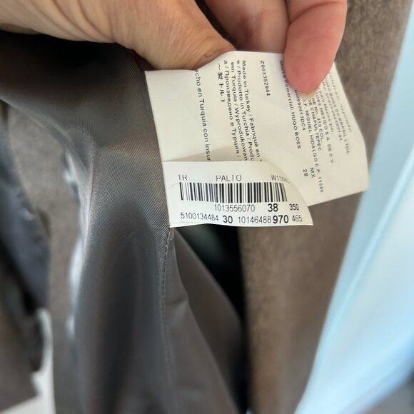 Grey Ombré Wool-Blend Coat w/ Oversized Shawl Collar, Midi Length - Picture 4 of 8